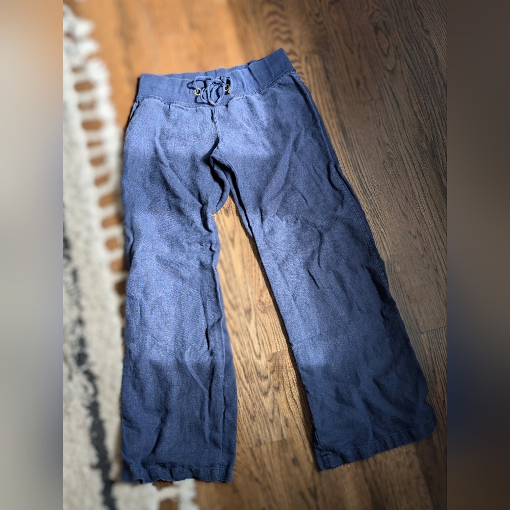 Lilly Pulitzer "The Beach Pant" | Navy Blue Linen | Size Small